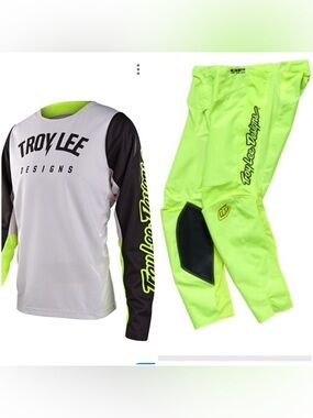 Troy Lee Designs kids GP Pant fly Jersey Set racing yellow Glow Bmx Moto M 26